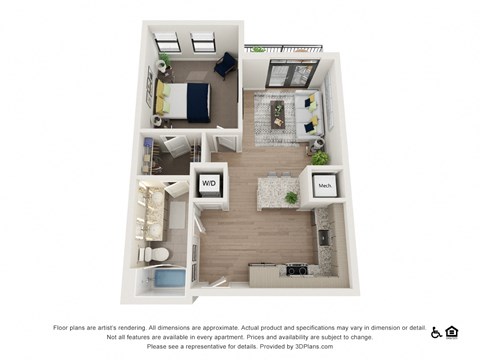 1N Floor Plan at The Baxly, Georgia